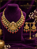 Lakshmi Ruby Emerald Temple Necklace Set