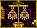 Ruby Emerald Chandbali Statement Earrings