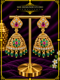 Multicolor Floral Stone Jhumka Earrings