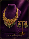 Lakshmi Heritage Antique Gold Temple Necklace & Earrings Set
