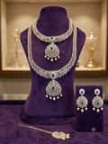 Emerald CZ Bridal Layered Necklace Set