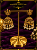 Lakshmi Peacock Temple Jhumka Earrings