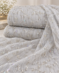 Silver Mist Floral Vine Sequin Embroidered Fabric
