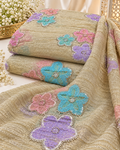 Antique Gold Multicolor Floral Sequin Embroidered Fabric