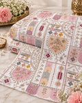 Ivory Pastel Patchwork Embroidered Sequin Fabric