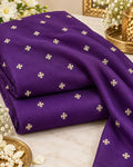 Royal Purple Mini Floral Butti Embellished Fabric