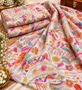 Ivory Multicolour Floral Sequin Embellished Fabric