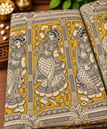 Mustard Classical Dancer Kalamkari Fabric