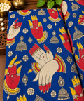 Royal Blue Hasta Mudra Jewelry Print Fabric