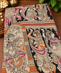 Black Orange Heritage Dancer Panel Fabric