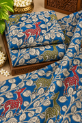 Blue Deer & Vine Kalamkari Print Fabric