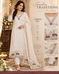 Ivory Heritage Elephant Embroidered 3-Piece Kurta Set