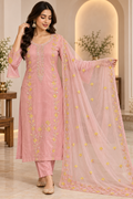 Blush Leaf Embroidered Kurta Set