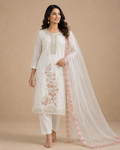 Ivory Blush Botanical Embroidered 3-Piece Kurta Set