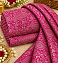 Rani Pink Paisley Floral Brocade Silk Fabric