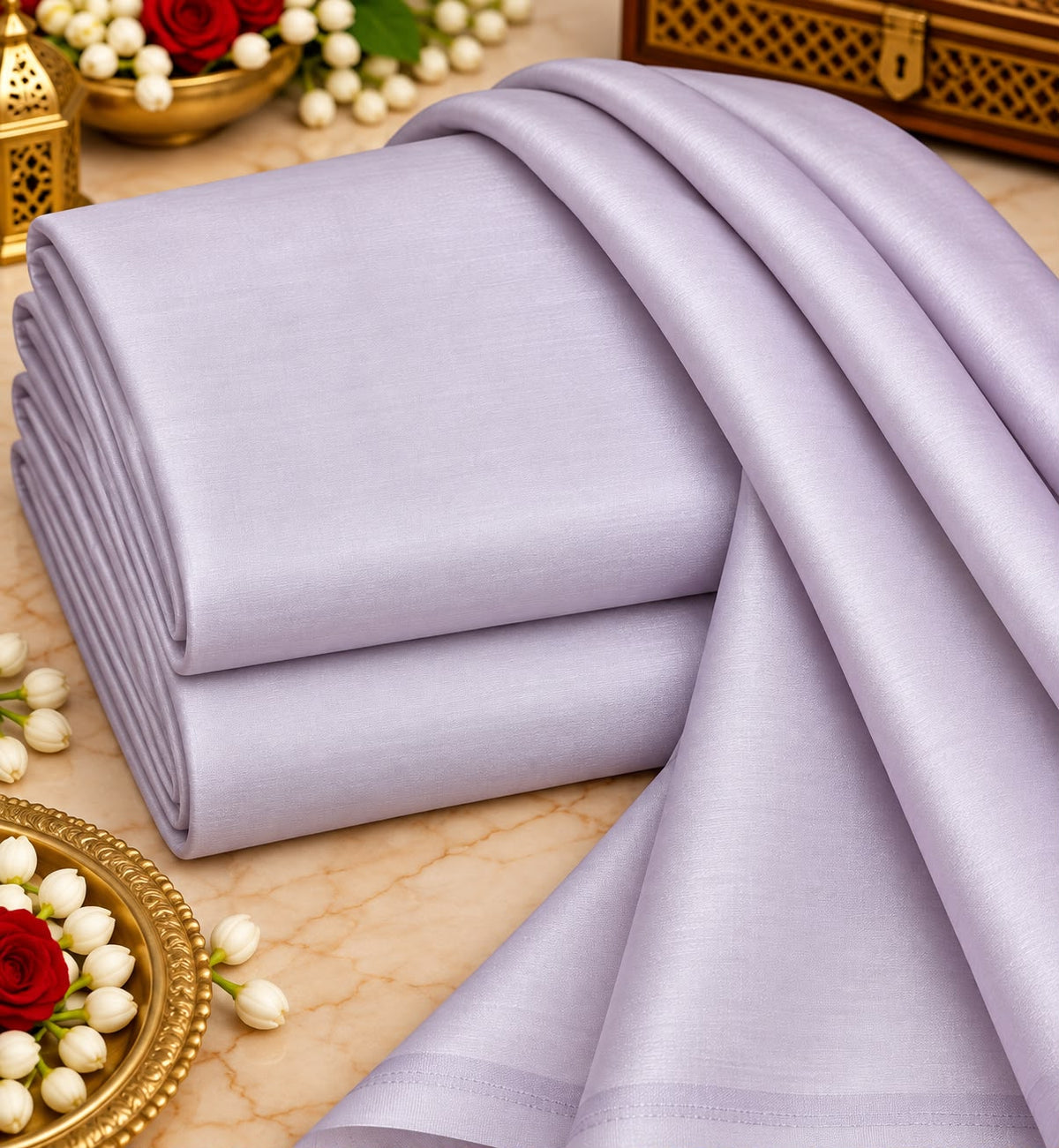 Soft Lavender Plain Silk Fabric