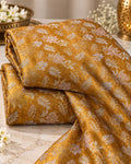 Antique Mustard Gold Floral Jacquard Fabric