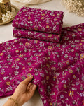 Rani Pink Botanical Vine Embroidered Fabric