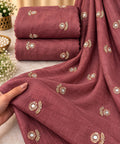 Dusty Rose Mirror Butti Embroidered Organza