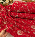 Black Multicolor Floral Sequin Embroidered Designer Fabric