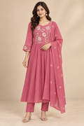 Rosewood Floral Embroidered Three-Piece Anark