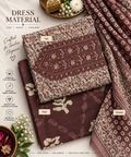 Heritage Maroon Embroidered Cotton Dress Material Set