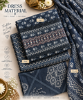 Indigo Heritage Embellished Dress Material Set