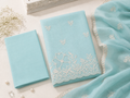 Aqua Blossom Embroidered 3-Piece Dress Material