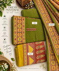 Olive Heritage Printed 3-Piece Dress Material