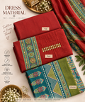 Rust Heritage Printed 3-Piece Dress Material