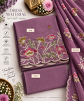 Mauve Bloom Embroidered 3-Piece Dress Material