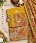 Mustard Kalamkari Cotton Dress Material