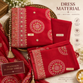 Crimson Red Embroidered Dress Material