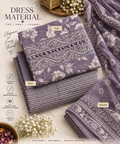 Dusty Lavender Floral Printed Dress Material