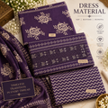 Deep Aubergine Heritage Printed Dress Material