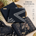 Taupe Blossom Embroidered Dress Material