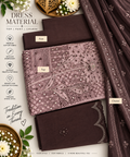 Cocoa Brown Artistic Floral Cotton Dress Material